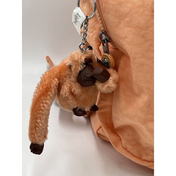 Kipling Nylon Seoul Challenger Peachy Coral BP4227 Monkey Fob Medium Backpack - Picture 5 of 16